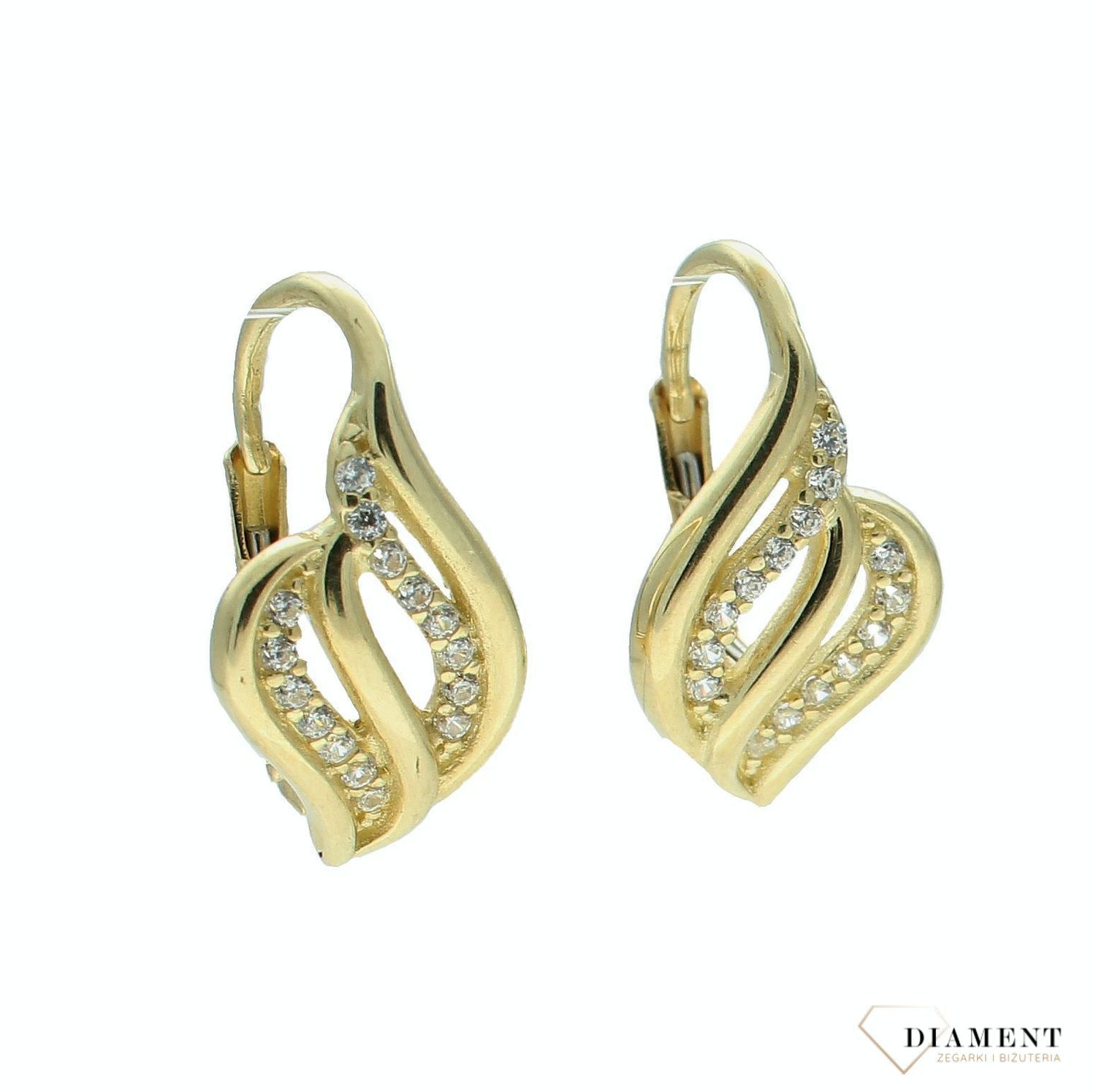 Złote kolczyki damskie 375 z cyrkoniami KL 7526 375.jpg